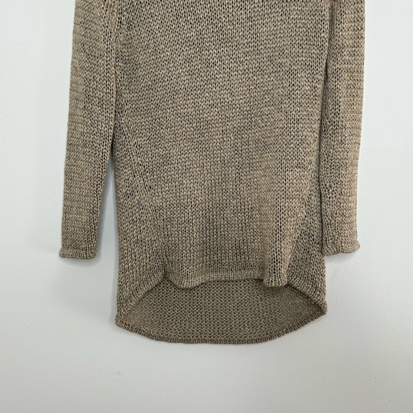 j.mclaughlin tan gold open knit long sleeve sweater - Picture 3 of 9